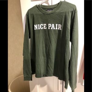 A & F green long sleeve shirt L